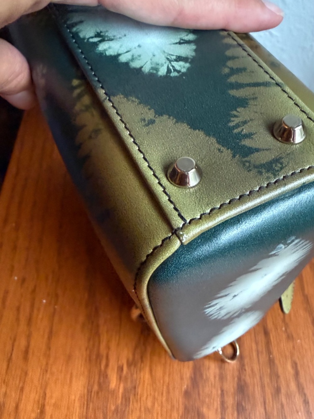 Christian Dior Mini Lady Dior Green Tie Dye Calfskin 2020 Crossbody Bag + Strap - Picture 9 of 16